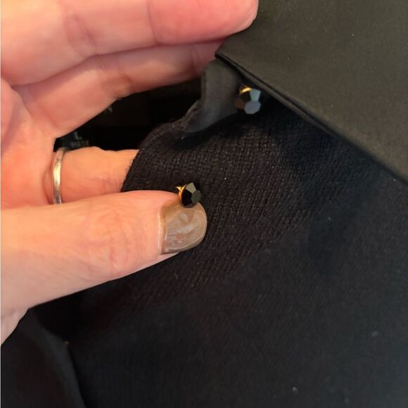 Carmen Marc Valvo Black Button Down Sweater - Picture 4 of 7